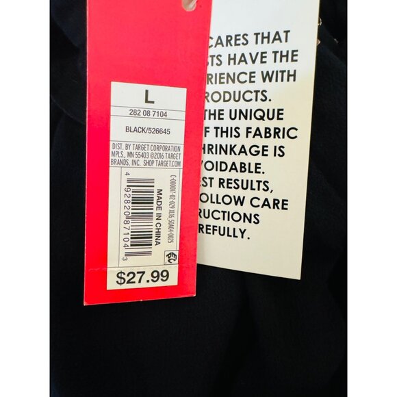 2/$30 NWT Boho Black Dress L With Embroidered Floral Details & Lace Trim - Picture 12 of 15